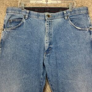 Wrangler Mens Jeans 40x30 Straight Leg Comfort Stretch Waistband Medium Wash